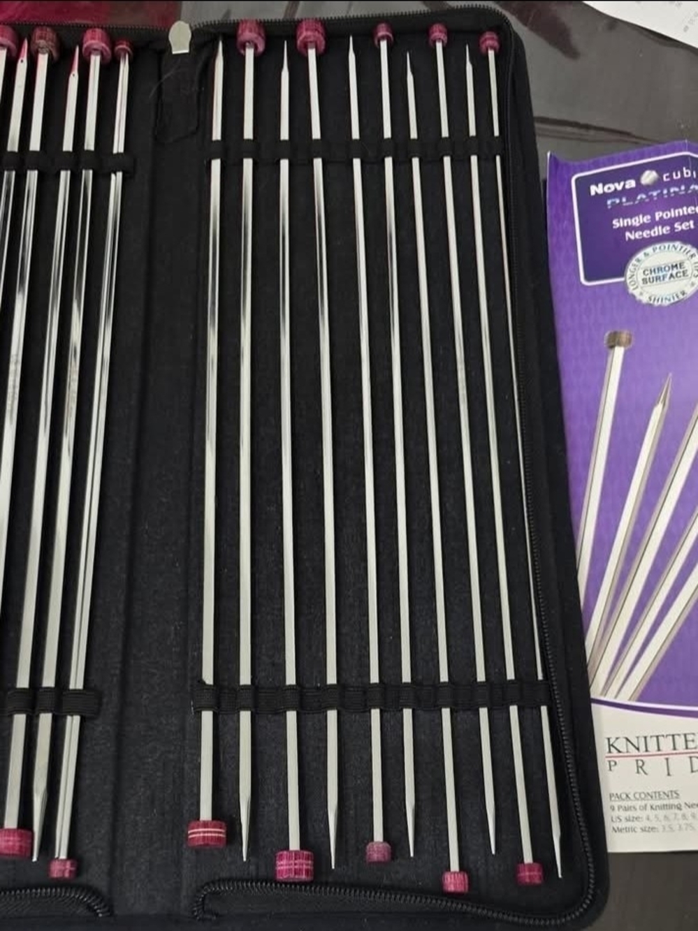 Nova Cubic Plantina Single Point Knitting Needles Set